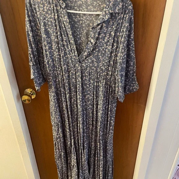 Natural Life Floral Blue Maxi Dress - Picture 1 of 3